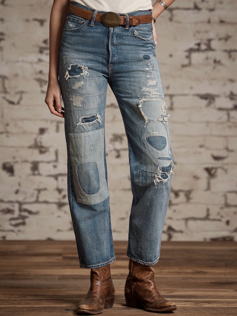 Ralph Lauren RRL | High Boy Fit Repaired Heyland Jean - Picture 8 of 10